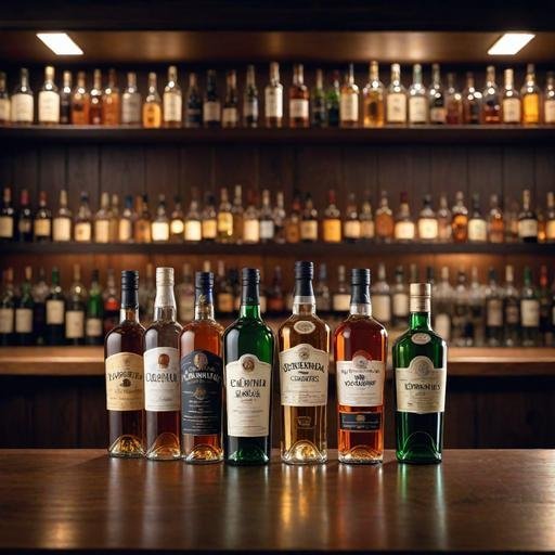 Обширный ассортимент алкогольных напитков в знаменитом магазине